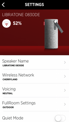 Libratone App Settings